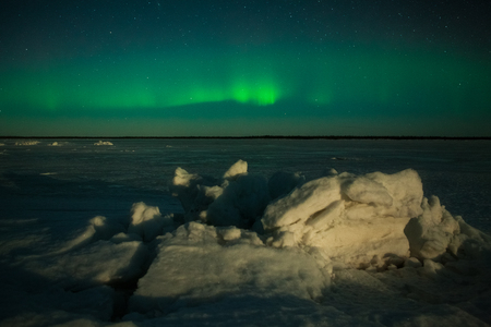 Aurora Borealis at the seasideの写真素材