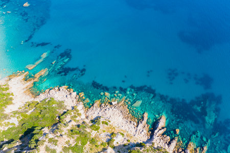 Aerial view of the marine coast of monte argentario in the tuscan maremmaの写真素材