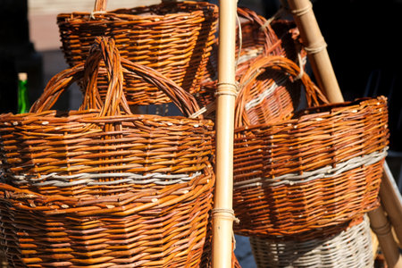 handcrafted baskets produced with natural materials