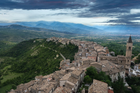 medieval town of pacentro in abruzzo italyの写真素材