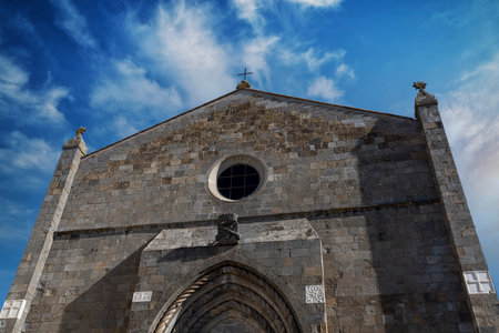 front view of one of the churches in the town of Bolsenaの写真素材