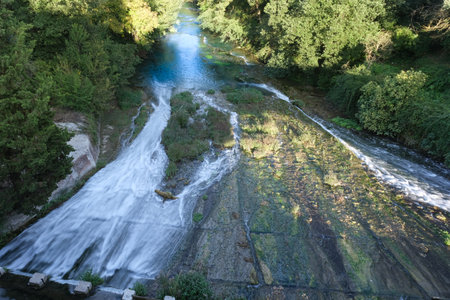 hydraulic system in the fluvial park of colle di val d'elsa tuscany italy