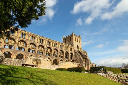 Jedburgh Abbey ruins, (12th-century) On the Scottish Bordersの写真素材
