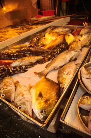 Causeway Bay / Hong Kong - Jun, 10 2013: Causeway Bay. The Fish Market. Street Food. Chinese Food