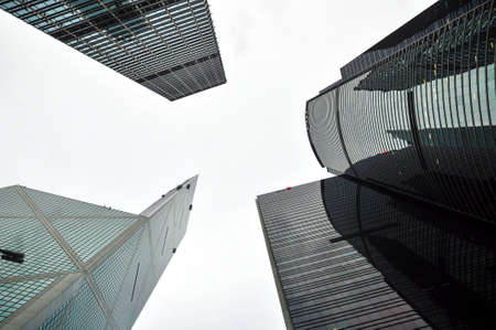 Skyscrapers, view from belowex that comprises Citibank Tower, ICBC Toのeditorial素材