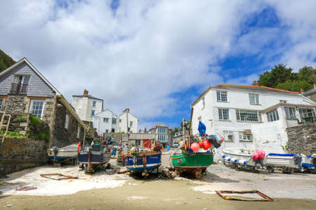 Scenic landscape of The South West coast of the Roseland Peninsula in Portloe, Veryan in Cornwallのeditorial素材