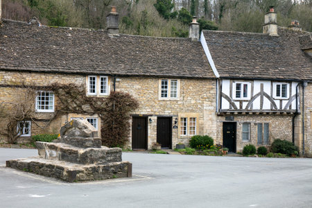 Castle Combe a picturesque village in Wiltshire England UKのeditorial素材