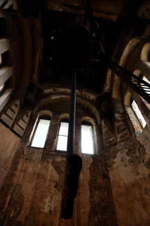 View from below of the bell tower.の写真素材