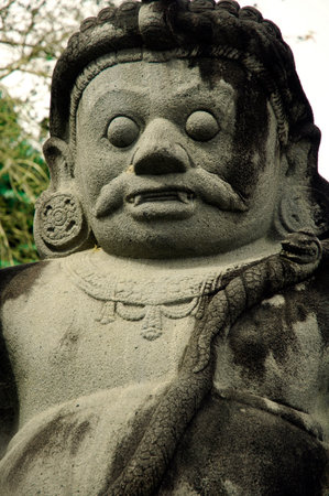 Dvarapala, the guardian, Candi Plaosan temple, Prambanan, near Yogyakarta, Java, Indonesiaの写真素材