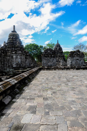 Java, Indonesia - May 28, 2015: Candi Plaosan, also known as the Plaosan Complex, is one of the Buddhist temples located in Bugisan village, Prambanan districtの写真素材