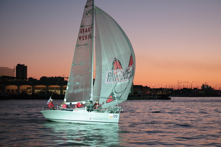 Sailing by night in Barcolana in Triesteのeditorial素材