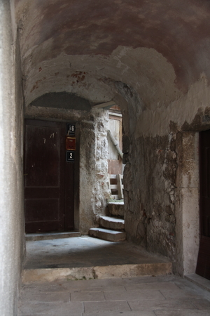 Detail of an old Venetian house on the isle of Cres in Croatiaのeditorial素材