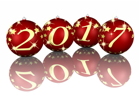 New Year's Eve, Christmas Decoration with 2017
