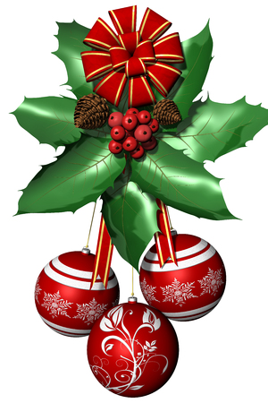 Christmas. Christmas decoration over white background.の写真素材