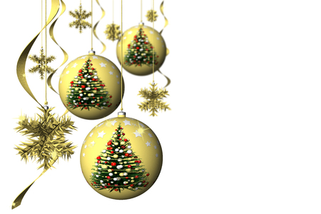 Christmas. Christmas decoration with space for text. White background.の写真素材