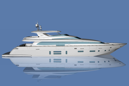 Yacht in the middle of the sea with the sky background.の写真素材