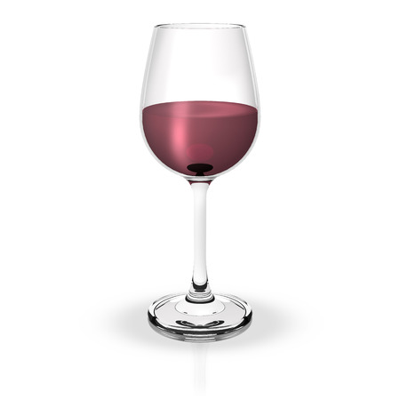 Glass of wine isolated on white backgroundの写真素材