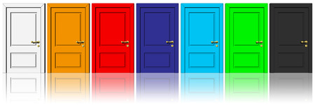 Colored doors. Concept of choice.の写真素材