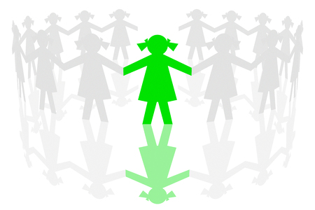 Playful girls. Leader in evidence.の写真素材