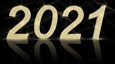 3d illustration. New Year 2021. New Year, 2021 in numbers to celebrate the arrival of the new year.