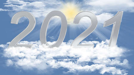 3d illustration. New Year 2021. New Year, 2021 in numbers, to celebrate the arrival of the new year,...