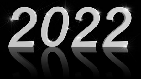 3d illustration. New Year 2022. New Year, 2022 in numbers to celebrate the arrival of the new year.