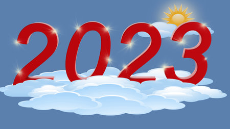 3d illustration. New Year 2023. New Year, 2023 in numbers, to celebrate the arrival of the new year,...