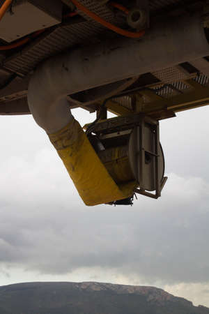 evocative image of the ventilation system of a European airport finger