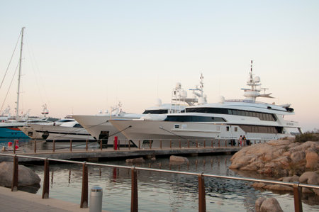 SARDINIA August 2013 LUXURY YACHT MARINA DI Olbiaのeditorial素材