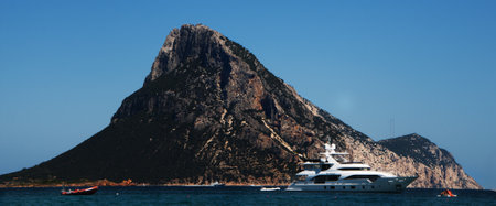 SARDINIA ISLAND YACHT WITH TAVOLARAのeditorial素材