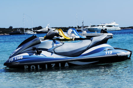 acquascooter Italian policeのeditorial素材