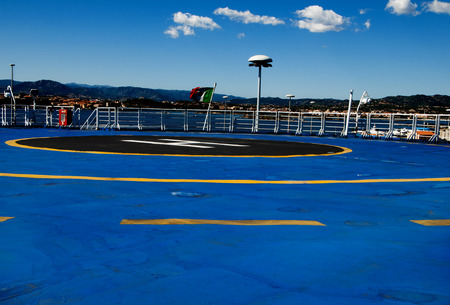 helicopter landing pad on the ferry