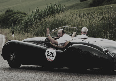 old car JAGUAR XK 120 OTS Roadster 1951 mille miglia 2015のeditorial素材