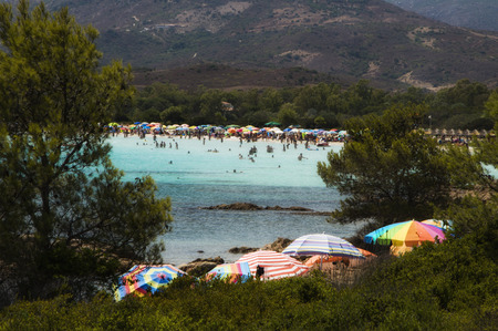 sardinia landscape cala brandinchi bayの写真素材