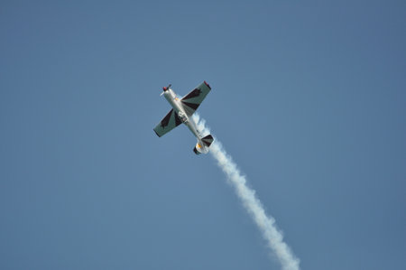 Pesaro Italy - 31 July 2016: The Italian demonstration team Frecce Tricolori air show