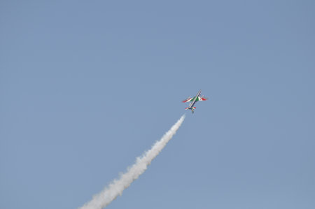 Pesaro Italy - 31 July 2016: The Italian demonstration team Frecce Tricolori air showのeditorial素材