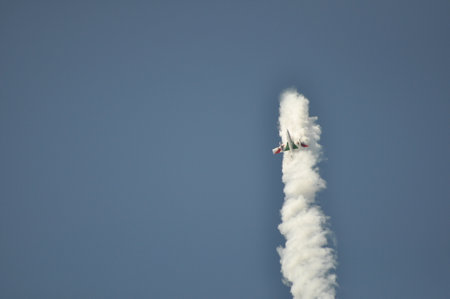 Pesaro Italy - 31 July 2016: The Italian demonstration team Frecce Tricolori air show