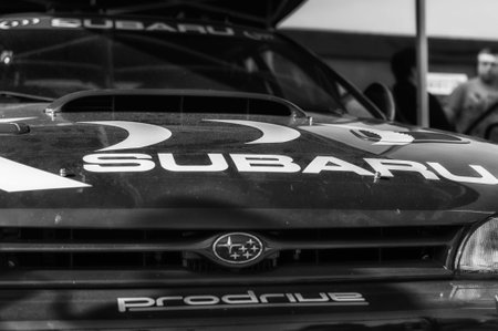 SANMARINO, SANMARINO - OCT 21, 2017: Colin McRae Subaru Impreza WRC in old racing car rally THE LEGEND 2017 the famous SAN MARINO historical raceのeditorial素材