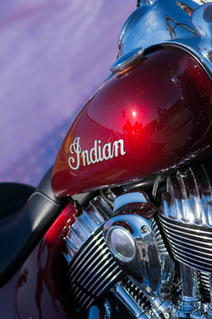 PESARO PORTO, ITALY - JUNE 13 - 2018: PESARO PORTO, ITALY - JUNE 13 - 2018: INDIAN IN BIKERS BEACH FEST PESAROのeditorial素材