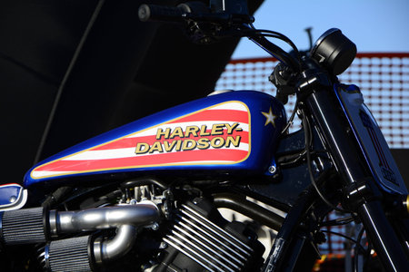 PESARO PORTO, ITALY - JUNE 13 - 2018: HARLEY DAVIDSON IN BIKERS BEACH FEST PESARO