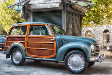 ANCONA , ITALY - SET 23 - 2018 : FIAT 500 GIARDINETTA old carのeditorial素材