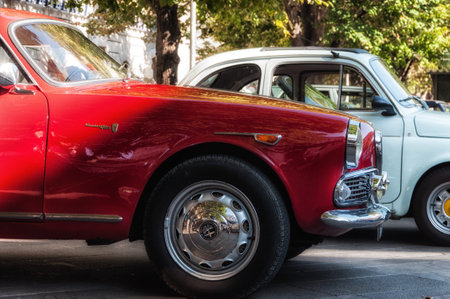 ANCONA, ITALY - SET 23 - 2018: ALFA ROMEO giulietta sprint old carのeditorial素材