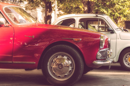 ANCONA, ITALY - SET 23 - 2018: ALFA ROMEO giulietta sprint old carのeditorial素材