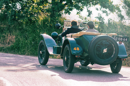 PESARO COLLE SAN BARTOLO , ITALY - MAY 17 - 2018 : LANCIA LAMBDA VIII SERIE 1928 on an old racing...