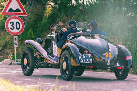 FIAT 508 S BALILLA SPORT COPPA ORO 1934 old racing car in rally Mille Miglia 2018 the famous italian historical race (1927-1957)のeditorial素材