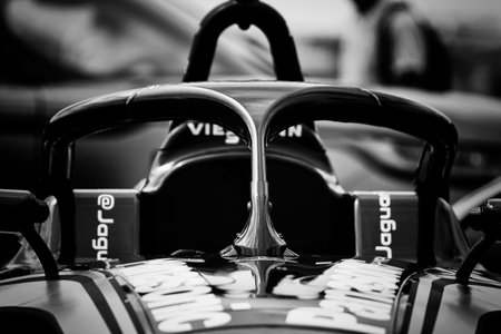 PORTO CERVO, ITALY - AUGUST 13 2019 : Sports car Jaguar all-electric FIA Formula Eのeditorial素材