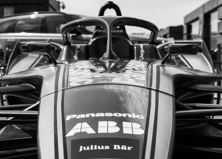 PORTO CERVO, ITALY - AUGUST 13 2019 : Sports car Jaguar all-electric FIA Formula Eのeditorial素材