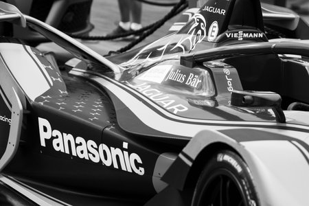 PORTO CERVO, ITALY - AUGUST 13 2019 : Sports car Jaguar all-electric FIA Formula Eのeditorial素材