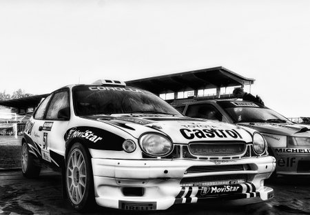 SAN MARINO, SAN MARINO - OTT 21 - 2017 : TOYOTA COROLLA WRC old racing car rally THE LEGEND 2017 the famous SAN MARINO historical raceのeditorial素材