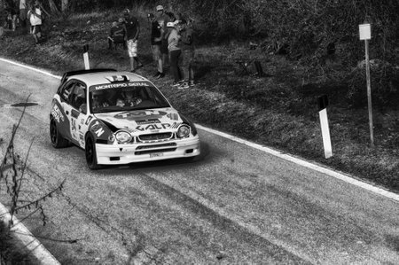 SAN MARINO, SAN MARINO - OTT 21 - 2017 : TOYOTA COROLLA WRC old racing car rally THE LEGEND 2017 the...